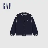 在飛比找momo購物網優惠-【GAP】男童裝 Logo小熊印花立領棒球外套-海軍藍(89