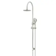 MEIR Round Gooseneck Shower Rail Set - 200mm Shower Head - Three-Function Hand Shower - PVD Brushed Nickel