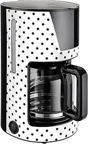 Kalorik TKG CM 1045 WBD N Retro Filter Coffee Machine with 1.5 L Capacity, Glass Jug, for up to 12-15 Cups, 900 Watt, White/Black
