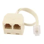 Rj11 6P4c Male To Female Jack 2 Way Outlet Telephone Line Splitter Adapter Cords Cables & Adapters