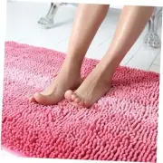 Bathroom Rugs Mat Red 32x20, Chenille Bath RugsSoft Plush Shaggy, 32*20 in Pink