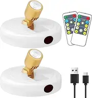 KANESIKI Rechargeable Spotlight, Battery Operated Picture Lights with Remote, Cordless Plant Spot Light Indoor, LED Accent Lighting, Dimmable Uplight for Tree Painting Artwork Photo Dartboard Decor