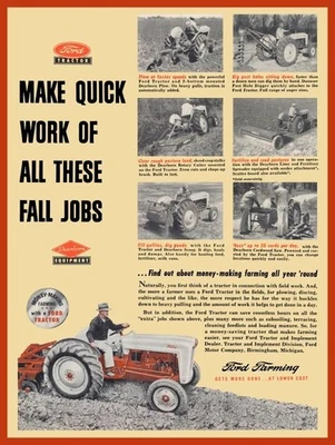1954 Ford Tractor & Implements NEW METAL SIGN: 12x16" Ships Free