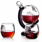 Whiskey Decanter Globe Set with Glasses - Elegant Glass Barware Gift for Home