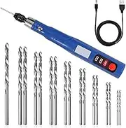 Electric Hand Drill Cordless Rotary Tool with 3 Adjustable Speed Rechargeable Electric Engraving Pen Portable Mini Engraver Tools for Wood Resin Plastic Pearl etc. (Blue)