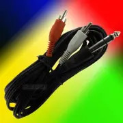 6Ft 1/4" 6.35mm Stereo Plug to 2 x RCA Plug