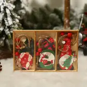9Pcs Christmas Tree Decorations Gnomes Wooden Pendants Ornaments Christmas Gnome Hanging Wooden Ornaments