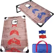 BASYNOL Portable Cornhole Set with 2 Collapsible Cornhole Boards, 8 Cornhole Bean Bags and Carrying Case for Yard Toss Game, Indoor Outdoor Camping Games for Adults Family (3 x 2-feet)