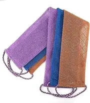 3Pcs African Bathing Sponges,African Exfoliating Body Net, African Long Net African Wash Net for Daily Back Body Scrub Scrubber Shower Net (Nylon)