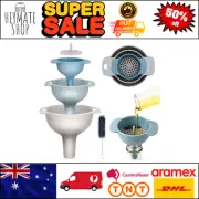 4-Piece Funnel Set with Cleaning Brush, Small/Medium/Large for Liquids