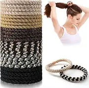 ZOCONE Pack of 24 Women's Hair Scrunchies, Elastic Braid Scrunchies, Girls Hair Scrunchies, Fashionable Ponytail Holder for Thick Hair and Curly Hair (B)