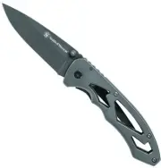 Smith & Wesson Large Grey Frame Lock Drop Point 7Cr17MoV Stainless Steel CK400L