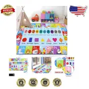 Colorful Non-Slip Kids Area Rug - 4'x6' Machine Washable Play Mat for Baby