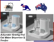 Automatic Feeder Dog Cat Food Bowl With Water Fountain Large Capacity Pet Food