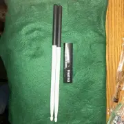 New 1 Pair Black Rubber Anti Slip Grip 5A Drum Sticks unbranded