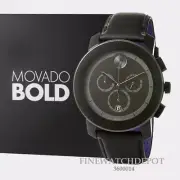 Authentic Movado Bold Men's Analog Display Chronograph Black Dial Watch 3600014