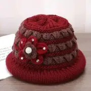 Winter Beanie Cap Thickened Ear Protection Hats Flower Knitted Hat Women