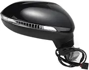 Compatible For VW Passat B8 2017 2018 2019 2020 Car 6/8/9/13 Wires Rearview Mirror Assembly Electric Folding Turn Signal Heating(6-Wires-Black-Right)