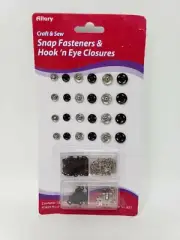 Allary Craft & Sew Snap Fasteners & Hook 'N Eye Closures