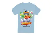SpongeBob SquarePants Mens Serving Up Smiles T-Shirt (Light Blue) - UTTV6441
