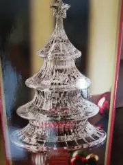 Gorham Crystal Candy Dish Holiday Traditions 3 Tier Christmas Tree New Box Vtg