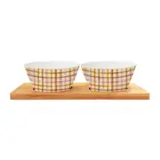 Maisie Dip Bowls on Bamboo Tray, Set of 2