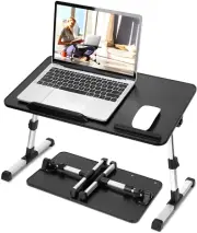 Laptop Desk Bed Portable Lap Desks with Foldable Leg Height Angle Adjust Table