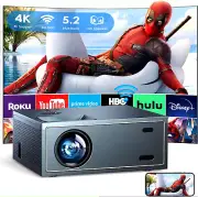 4K Support Projector with Wifi and Bluetooth, OWNK NEW Portable Mini Projectors