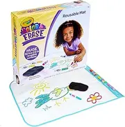 Crayola Color & Erase Mat, Bright Colours Wipe Clean, Features Color Pop Washable Inks, Perfect for Travel, Drawings Magically wash Away with Eraser Tool, just roll up When Finished and Store Away