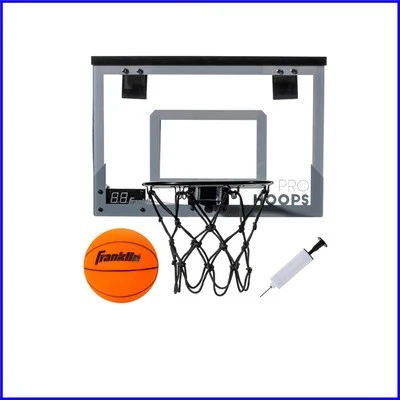 Glow-in-the-Dark Over Door Basketball Hoop Set - Complete with Ball & Pump