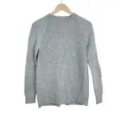 Ann Taylor Loft Gray Sweater Wool Alpaca XS Long Sleeve Pullover Stretchy