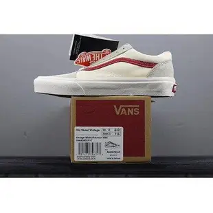 【正品】Vans Old Skool Vintage GD 激似36 基本 白紅 復刻 休閒