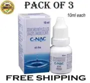 C-NAC Eye Drops, N-Acetyl-Carnosine Eye Drops - 10 ml (Pack of 3) Free Shipping.