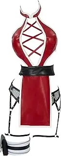Mobbunny Women Anime Derivative Cosplay Costume Sexy Ninja Lingerie Set Cutout Backless Halter Top Mesh Panty
