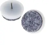 Dia 1.1 in/28 mm, Rounded Heavy Duty Felt Nail-on Slider Glide Pads for Chairs, Stools, & Tables - Furniture Slides Like Magic -Tile & Hard Wood Floor Protector 12 pcs(White)
