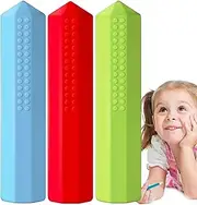 Sensory Pencil Toppers | 3-Piece Silicone Pencil Tubes Chewing Aid - Calming Pen Tubes for Home, School, Classroom, Office