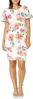 Calvin Klein Women's Short Flounce Sleeved Sheath Dress