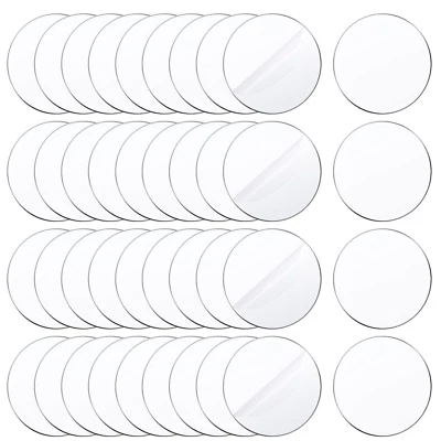 50Pcs 2 Inch round Clear Acrylic Plexiglass Sheet Disc Circle Plastic Sheet Plas