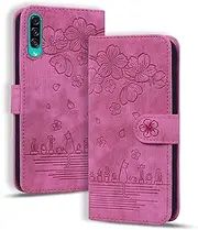 Wallet Case for Samsung Galaxy A30S/A50S/A50,Magnetic Folio PU Leather Case Wallet Flip Cover with Card Holder,Protective Phone Cover for Samsung Galaxy A30S/A50S/A50,Rose Red