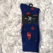 Marc Ecko Cut & Sew Mens Novelty Crew Socks Blue Hot Sauce