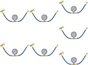 Mobestech 7 Pcs Sturdy Air Conditioning Charging Hose with Pressure Gauge 1/4 Connector Compatible for Automotive Home Ac
