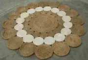Carpet Rug 100% Natural Jute Reversible Round Area Bohemian x home decor rag rug