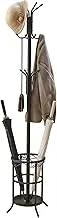 GHWIE Freestanding Coat Rack Stand with Umbrella Holder and Hat Hanger Organizer Rack,Black