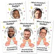 40 Cute Baby Shower Games - Scratch Off Lottery Ticket Raffle Cards - Funny Game 'Who Is the Baby's Daddy' - 40 Cards