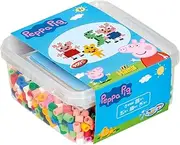 Hama Perlen 8750 Set of Peppa Pig with Approx. 900 Colourful Maxi Iron-On Beads with Diameter 10 mm, Motif Template and Pen Board, Includes Ironing Paper, Creative Craft Fun for Young and Old
