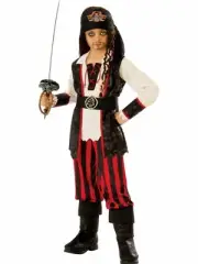 Boys Black Buccaneer Pirate Boy Pillager Halloween Costume