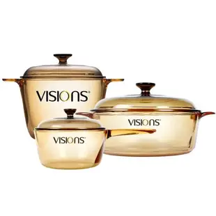 美國康寧visions晶彩透明玻璃鍋湯鍋燉鍋兩件組養生廚具原裝進口
