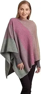 [McDonald] Possum Merino Ombre Womens Poncho-Mint/Heather/Mocha