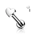 Piercing Labret Ear Titanium Silver Heart