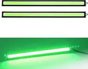 2PCS LED Daytime Running Light, Car Interior Exterior Strip Light 12V Universal COB DRL Running Lamp for Truck Boat RV Motorcycles, Green
